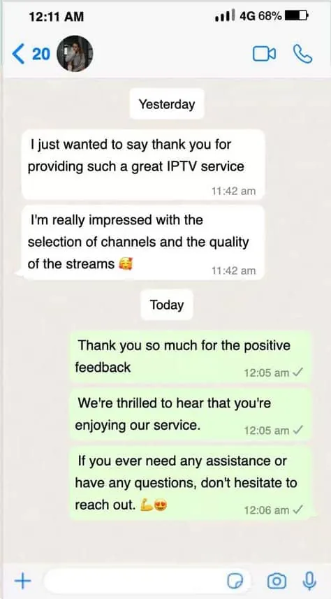WeSellIPTV customer review on WhatsApp 9