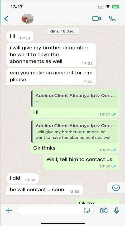 WeSellIPTV customer review on WhatsApp 4