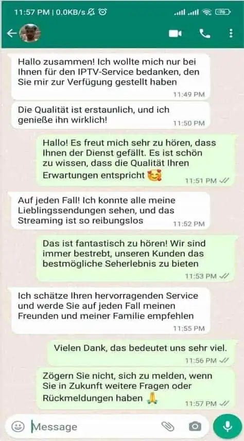 WeSellIPTV customer review on WhatsApp 8