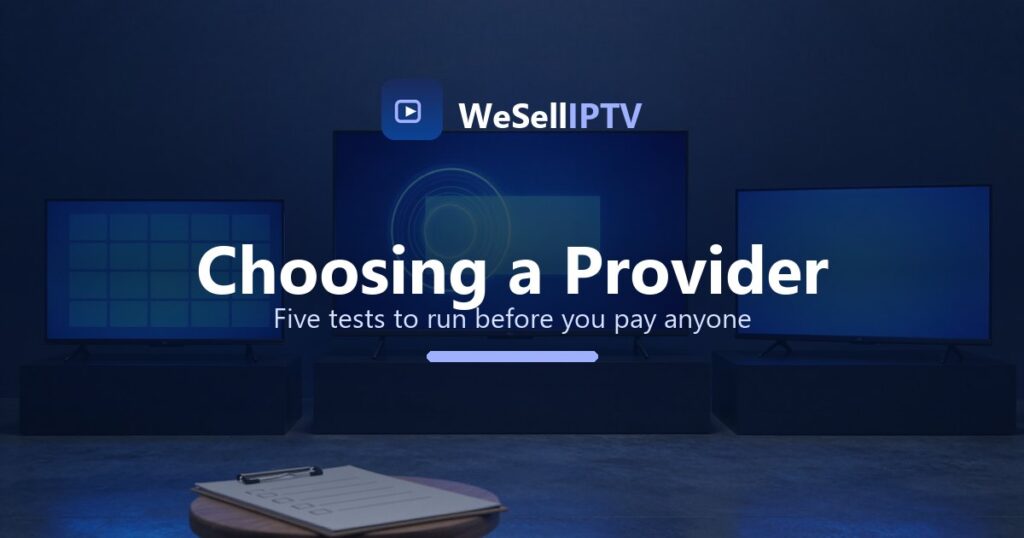 Three televisions side by side being tested at peak time, the method for choosing an IPTV provider